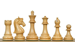 1963-1966 Piatigorsky Cup Chess Pieces in Ebony & Antiqued Boxwood - 4.2" King