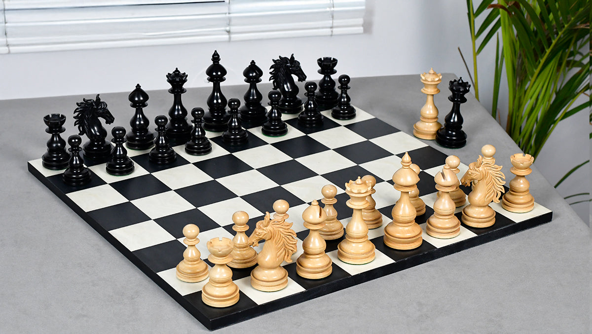 Wild Stallion Luxury Chess Pieces in Ebony & Boxwood - 4.4" King