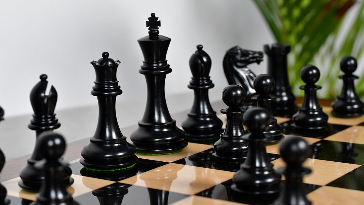 Modern Staunton Series Chess Pieces for Chess Players - Ebony & Box Wood - 3.75" King