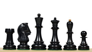 1950s' Fischer Dubrovnik Weighted Chess Pieces Set in Genuine Ebony Wood / Distressed Antique Wood - 4.25" King Size