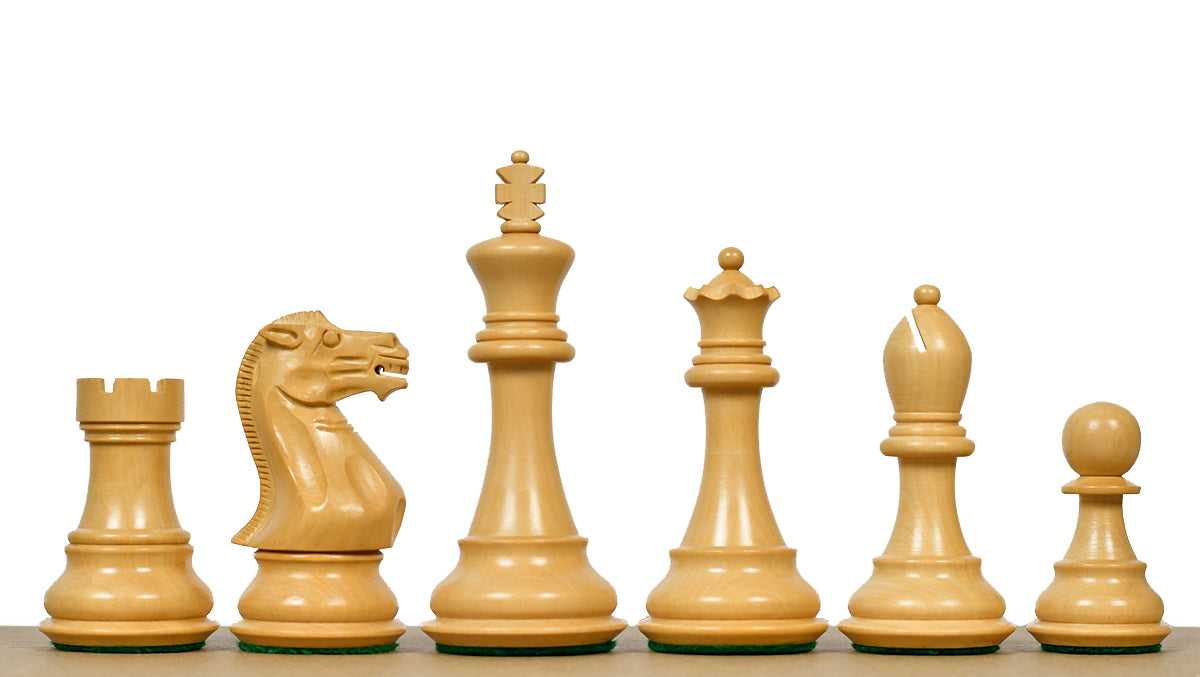4.0" Desert Gold Staunton Series Wooden Chess Pieces in Rosewood & Box Wood - 1300 Grams
