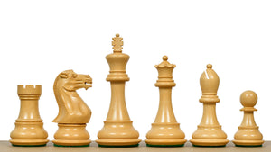 4.0" Desert Gold Staunton Series Wooden Chess Pieces in Rosewood & Box Wood - 1300 Grams