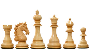 The Shera Series Staunton Triple Weighted Chess Pieces V2.0 in Ebony / Box Wood - 4.5" King