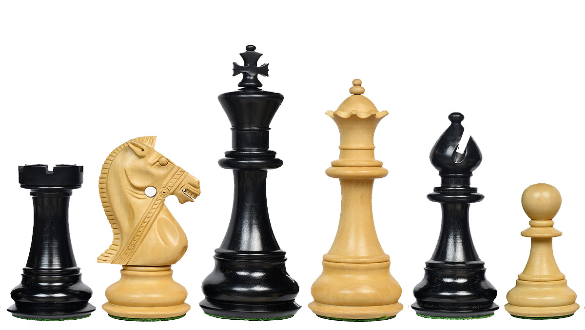 The Noble Stallion Chess Set Bridle Edition in Ebony & Box Wood - 4.8" King