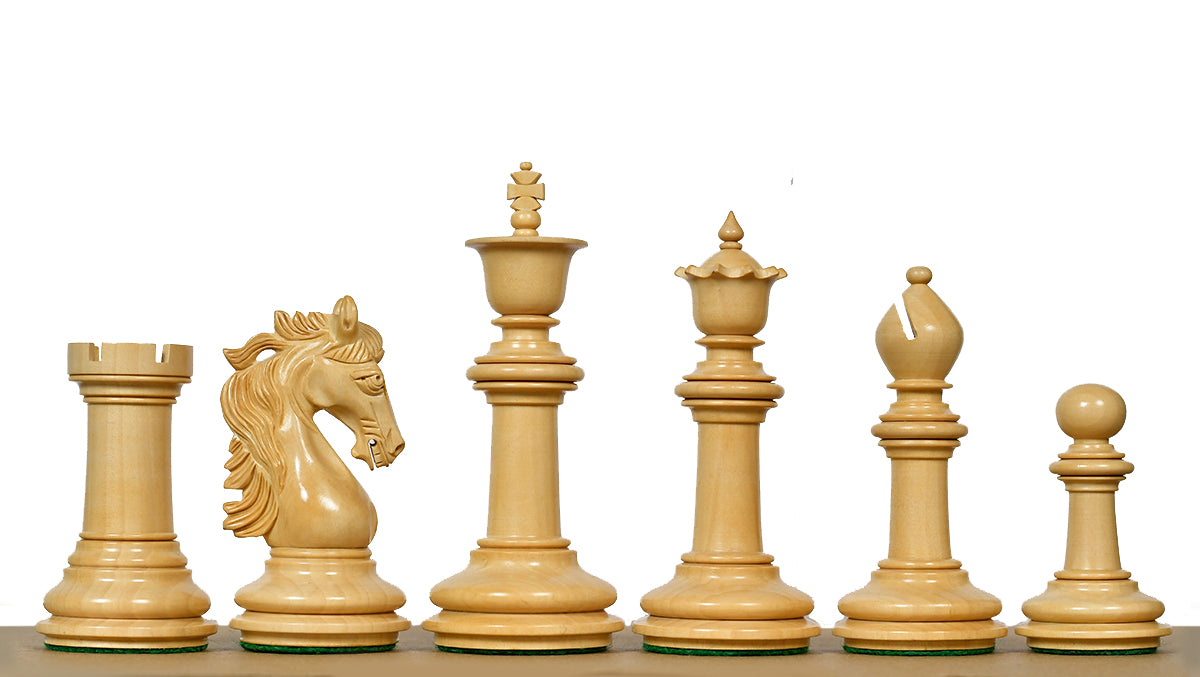 The French Warrior Luxury Wooden Chess Pieces in Ebony & Boxwood - 4.4" King