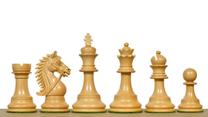 The Bridle Series Luxury Triple Weighted Chess Pieces in Ebony Wood / Boxwood - 4.2" King