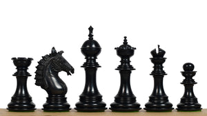 Sikh Empire Series Triple Weighted Wooden Handmade Chess Pieces in Genuine Ebony Wood and Antiqued Wood - 4.5" King