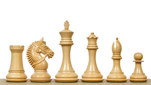 American Bridle Triple-Weighted Chess Pieces with Extra Queen - Handcrafted in Rosewood & Boxwood 4.2" King