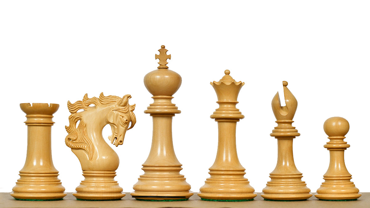 Viking Series Triple Weighted Staunton Luxury Chess Pieces – Handcrafted Ebony & Boxwood, 4.4” King