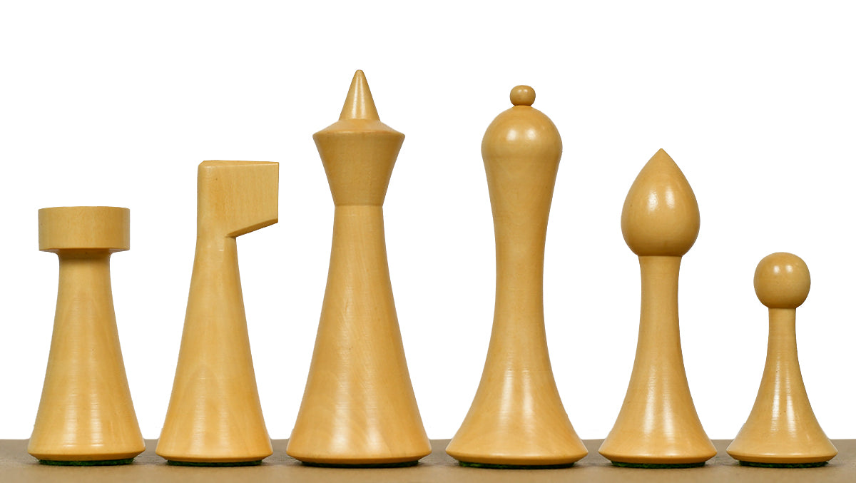 3.75'' Herman Ohme Minimalist Chess Set – Weighted Ebonized Boxwood – Pieces Only