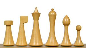 3.75'' Herman Ohme Minimalist Chess Set – Weighted Ebonized Boxwood – Pieces Only