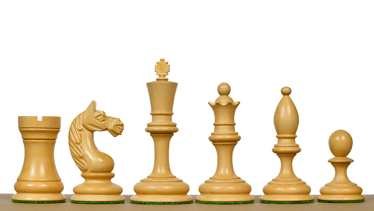 1933 Botvinnik Flohr-I Soviet Chess Pieces in Ebony / Boxwood - 4" King