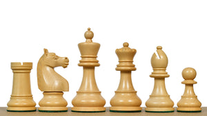 The 4" Repro of 1930s-70s Hastings Chess Congress Set Wooden Chess Pieces in Genuine Ebony & Indian Boxwood - 1350 Grams Weight
