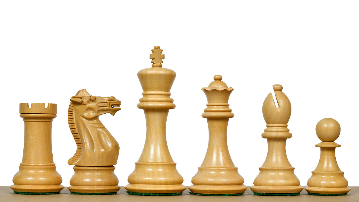 The Honour of Staunton (HOS) Series Weighted Chess Pieces in Rosewood & Natural Boxwood - 4.0" King