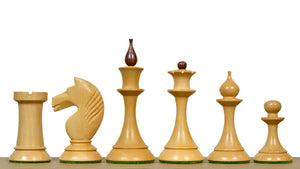 1950s' Soviet Russian (Queen' Gambit Series) Latvian Chess Pieces in Sheesham & Natural Boxwood - 4.1" King