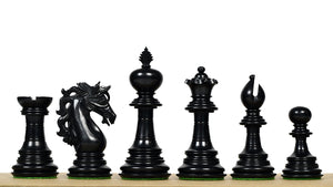 American Adios Series Luxury Chess Pieces in Distressed Boxwood & Ebony Wood - 4.4" King