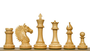 The Mustang Series Wooden Triple Weighted Chess Pieces in Ebony / Boxwood - 4.4" King