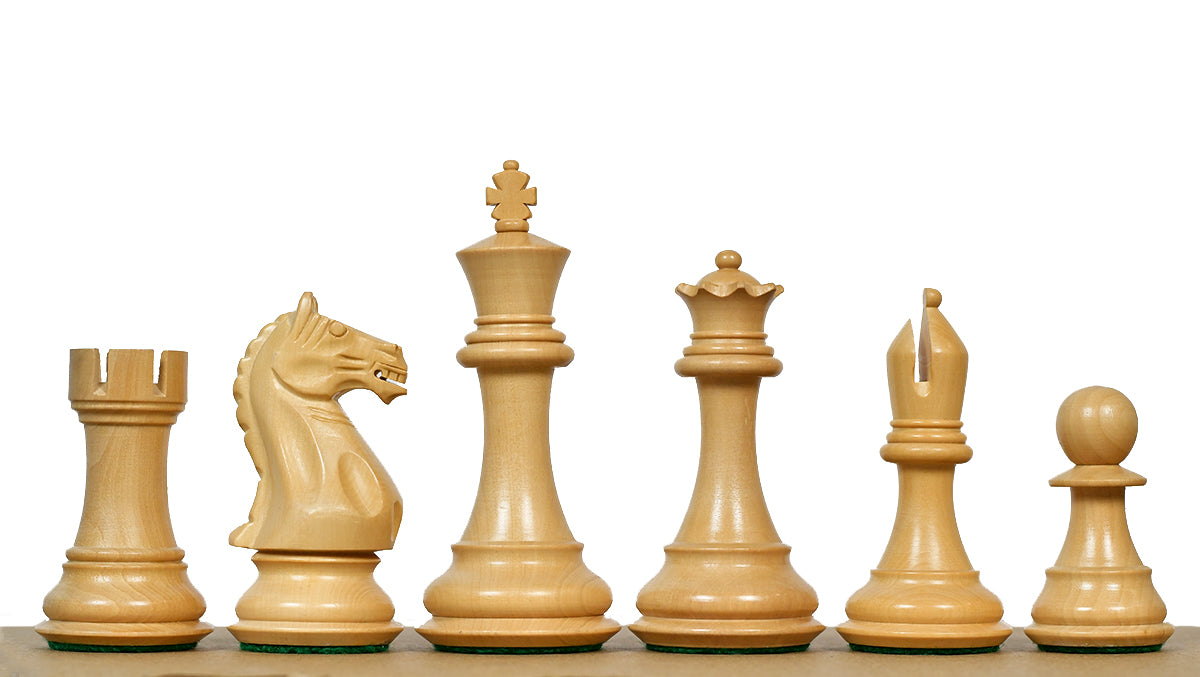 Fierce Knight (The Queen's Gambit) Staunton Series Chess Pieces in Bud Rosewood & Box Wood - 4.0" King