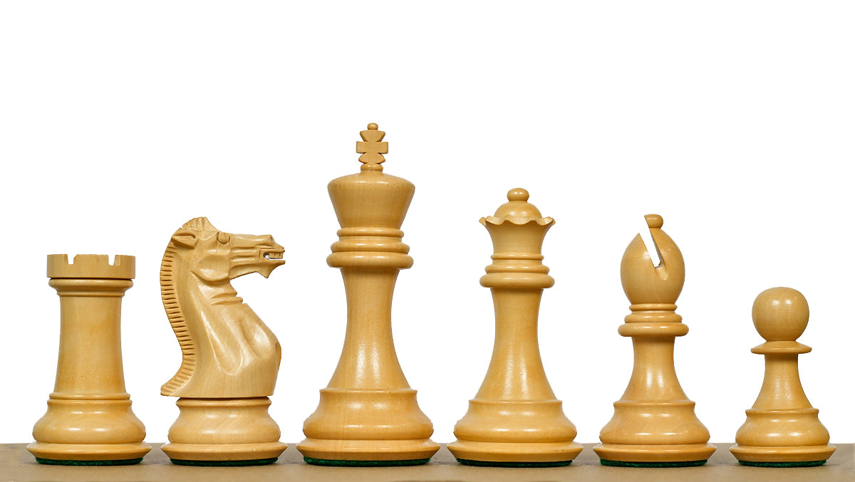The Honour of Staunton (HOS) Series Weighted Chess Pieces in Sheesham & Natural Boxwood - 4.0" King