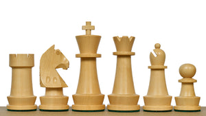 The Championship Series Staunton Chess Pieces in Ebonized Boxwood & Natural Boxwood - 3.75" King