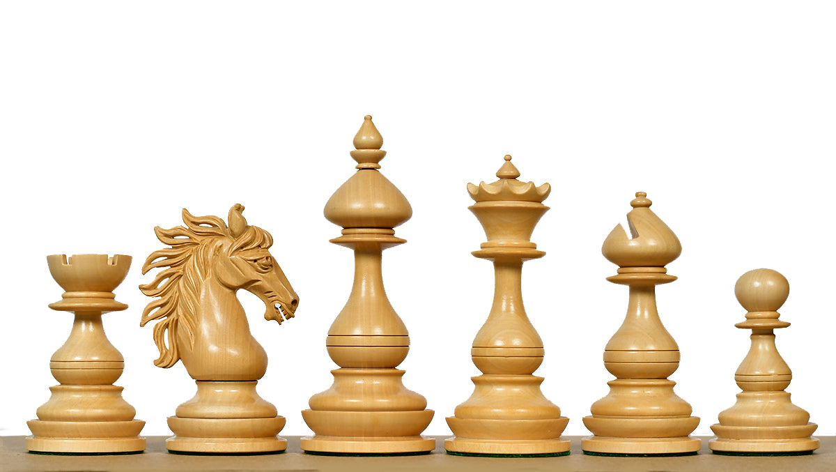 Wild Stallion Luxury Chess Pieces in Ebony & Boxwood - 4.4" King