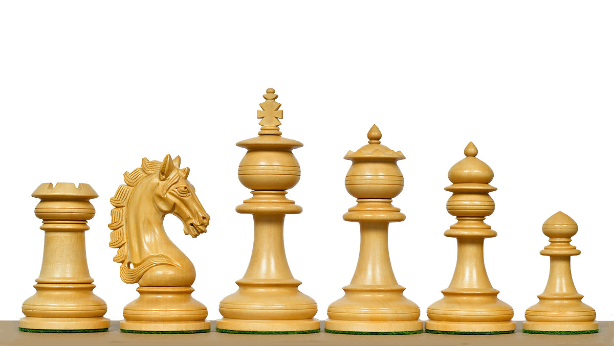 The Artisan Knight Handcrafted Luxury Wooden Chess Pieces In Bud Rosewood & Natural Boxwood - 4.4" King