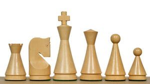 4.09" Classic Series Cone Shaped Chess Pieces in Ebonized Boxwood & Natural Boxwood - 940 Grams