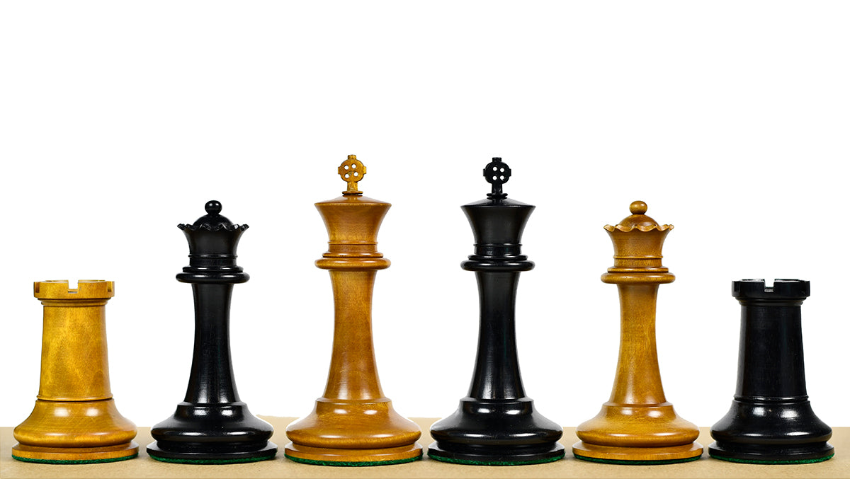 Nathaniel Cooke 1849 Staunton Chess Pieces – 4.5” King | Collector’s Ebony & Boxwood