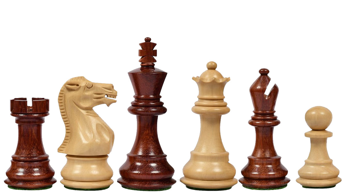 The Classic 101 Staunton Series Club Size Weighted Chess Pieces in Bud Rosewood & BoxWood - 3.0" King
