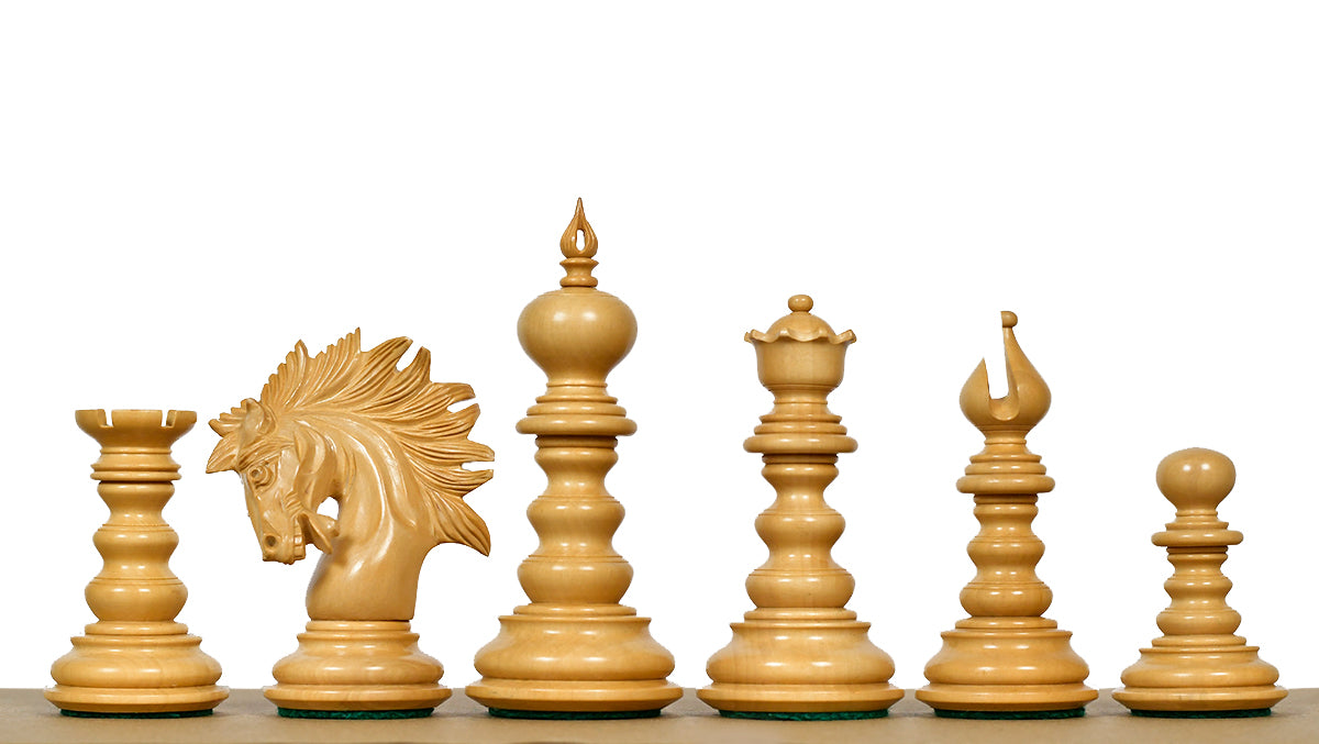 St. Petersburg Artisan Series Luxury Chess Pieces in Ebony / Boxwood - 4.3" King | Weight - 1934 Grams