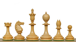 Reproduced 3.5" King Size William Hamlett Wooden Chess Pieces in Bud Rosewood / Boxwood
