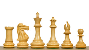 The Old Romeo Staunton Series Weighted Chess Pieces in Ebony & Box Wood - 3.8" King