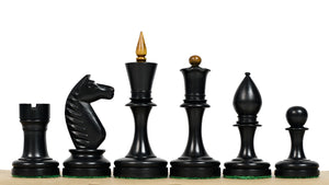 The Repro of Averbakh 1949 Moscow Chess Championship Chess Pieces in Ebonized & Antiqued Boxwood 4.20 inch King - 1130 Grams Weight