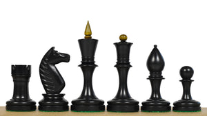 The Repro of Averbakh 1949 Moscow Chess Championship Chess Pieces in Ebonized & Antiqued Boxwood 4.20 inch King - 1130 Grams Weight