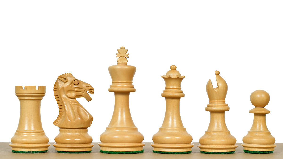Laughing Knight Staunton Series Chess Pieces in Ebonized & Boxwood - 3.0" King