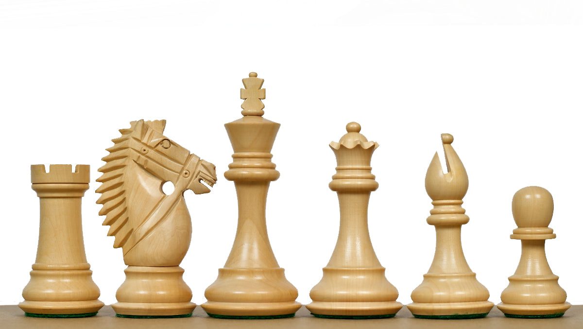 The Bridle Knight Series Wooden Chess Pieces in Indian Rosewood & Box Wood - 4.1" King