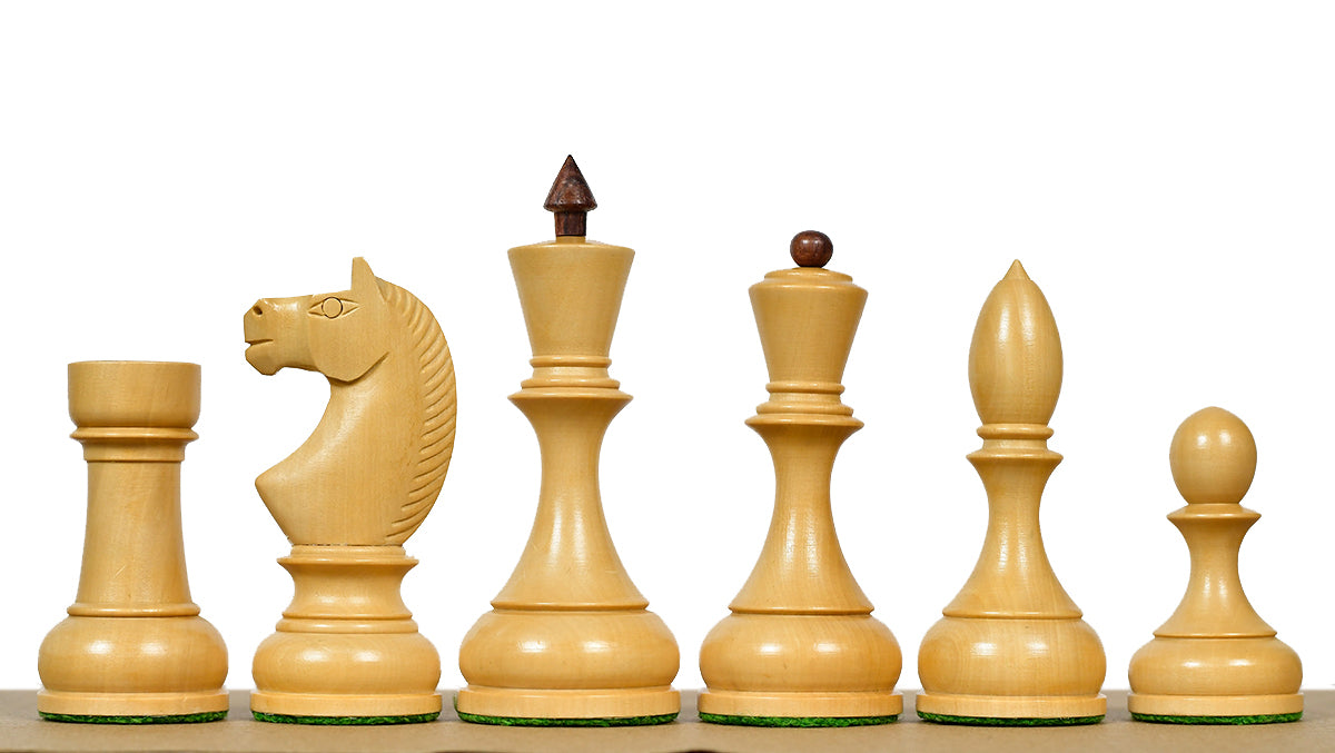 Circa 1930s "Leningrad Schoolboy" Soviet Chess Pieces 4.2 inch King in Sheesham & Boxwood - 1530 Grams