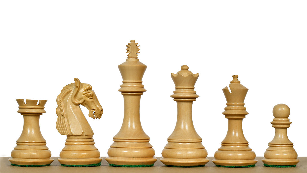 Columbian Staunton Series Chess Pieces in Ebony Wood & Box wood - 3.8" King