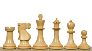The Old Vintage English Staunton Series Chess Pieces in Ebonized wood & Boxwood - 3.8" King