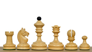 Vintage 1930 Knubbel Analysis Chess Pieces in Ebonized and Natural Boxwood - 3" King