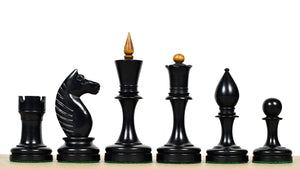 The Repro of Averbakh 1949 Moscow Chess Championship Chess Pieces in Ebonized & Antiqued Boxwood 4.20 inch King - 1130 Grams Weight