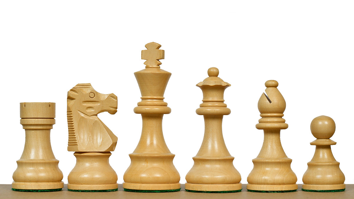 French Lardy Exclusive Tournament Size Weighted Wooden Chess Pieces in Indian Rosewood / Box wood - 3.75"
