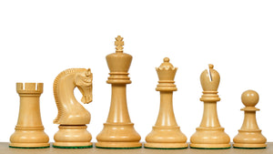 The Leningrad Club-Sized Wooden Chess Pieces in Indian Rosewood & Boxwood- 4.0" King