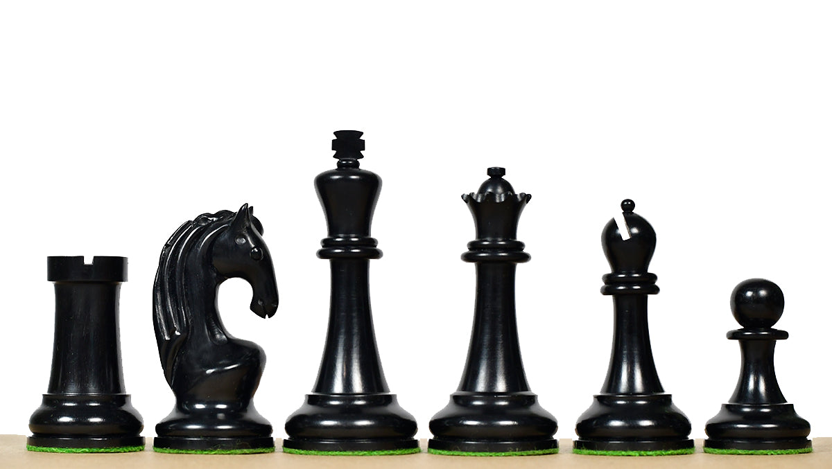 1963-66 Piatigorsky Cup Chess Pieces Ebony & Antiqued Boxwood 4.2"- King