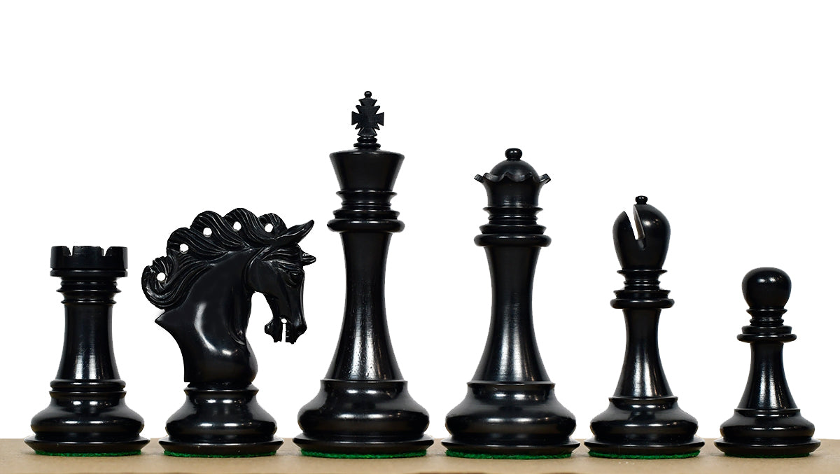 The Pegasus Series Artisan Staunton Chess Pieces version 2.0 in Ebony / Boxwood - 4.6" King