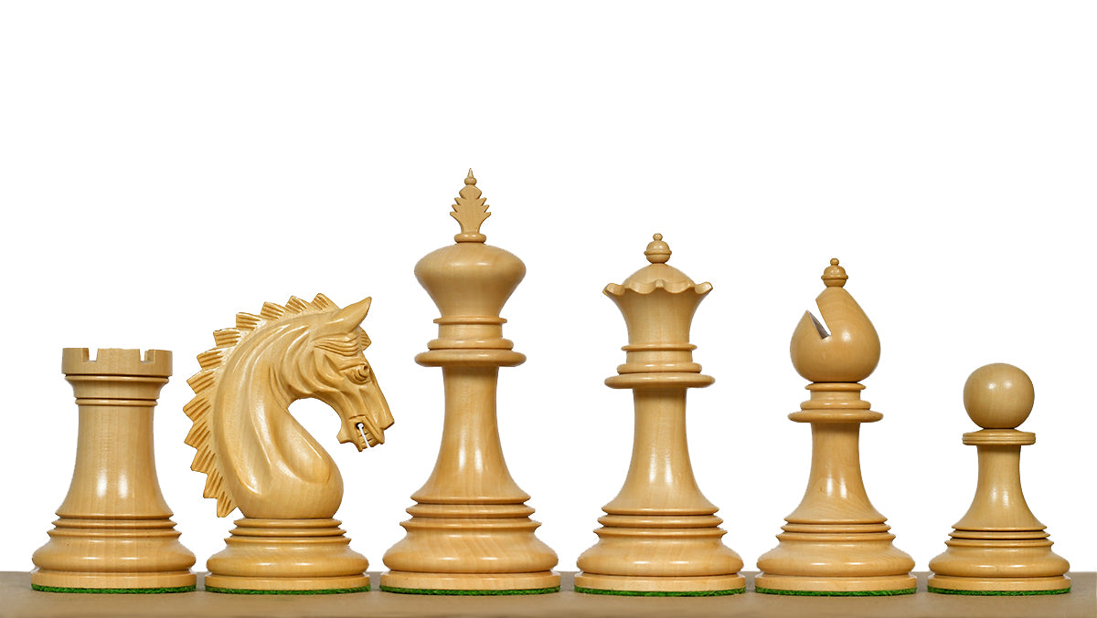 California Chrome Staunton Series Luxury Chess Pieces Version 2.0 in Ebony / Boxwood - 4.25" King