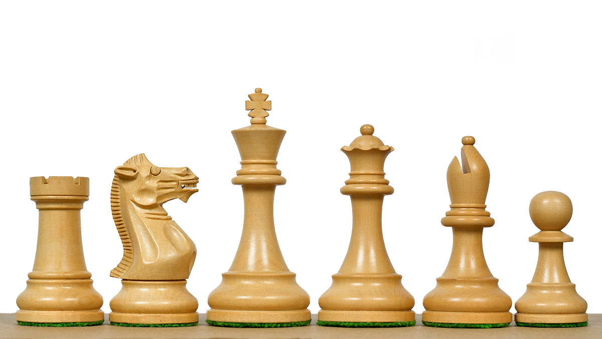 4.0'' Prestige Staunton Series Weighted Chess Pieces in Anjan Wood & Box Wood - 1560 Grams