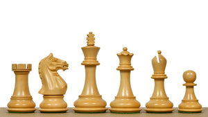 The 4 Inch Supreme Series (The Queen’s Gambit) Staunton Weighted Chess Pieces in Black Ebonized Wood & Boxwood - 1100 grams