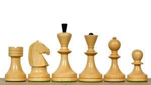 Russian (Soviet Era) Series Chess Pieces in Ebonized Boxwood & Natural Boxwood - 3.75" King