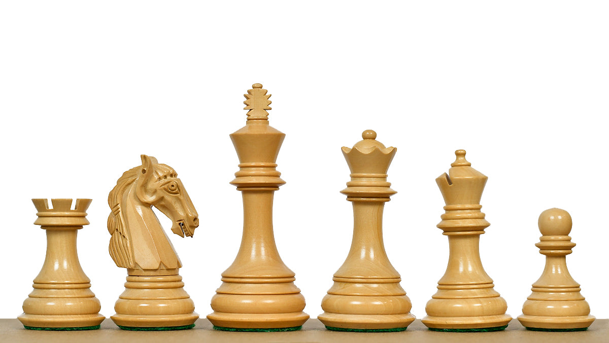 3.8" New Columbian Staunton Series Chess Pieces in Sheesham Wood & Boxwood - 1100 grams